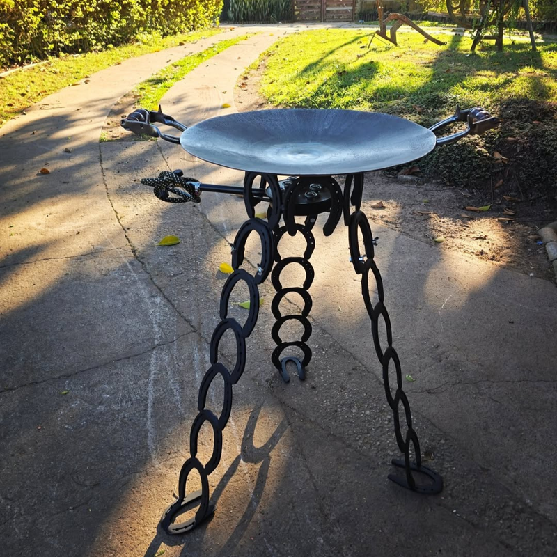 Fogareiro de Ferradura + Disco Personalizado - 55CM + Kit Faca e Garfo