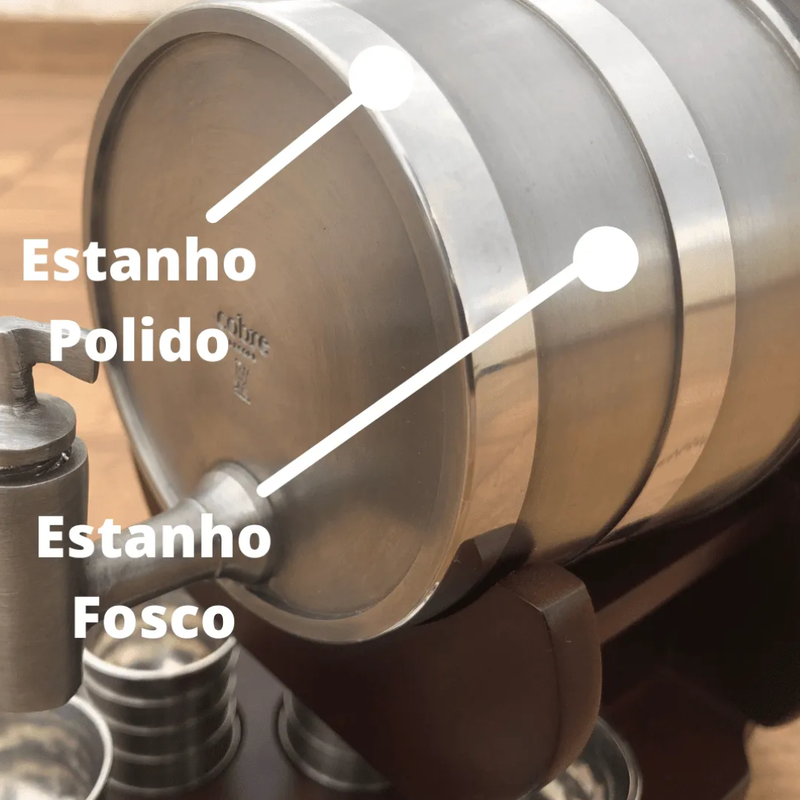 Barril de Estanho 1 Litro com Bandeja Giratória