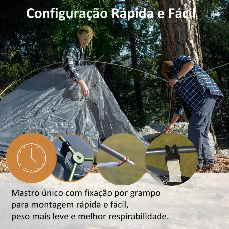 Barraca JOYFOX para 2 Pessoas – Ultraleve, 4 Estações e à Prova de Qualquer Clima