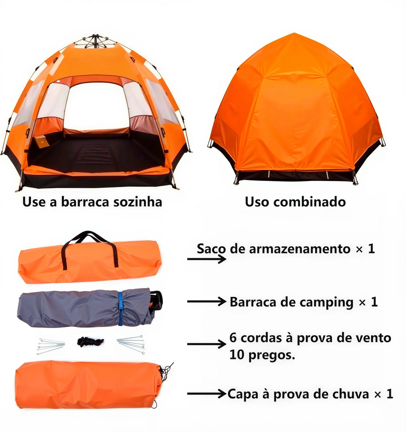 Barraca de Acampamento 4 A 6 Pessoas